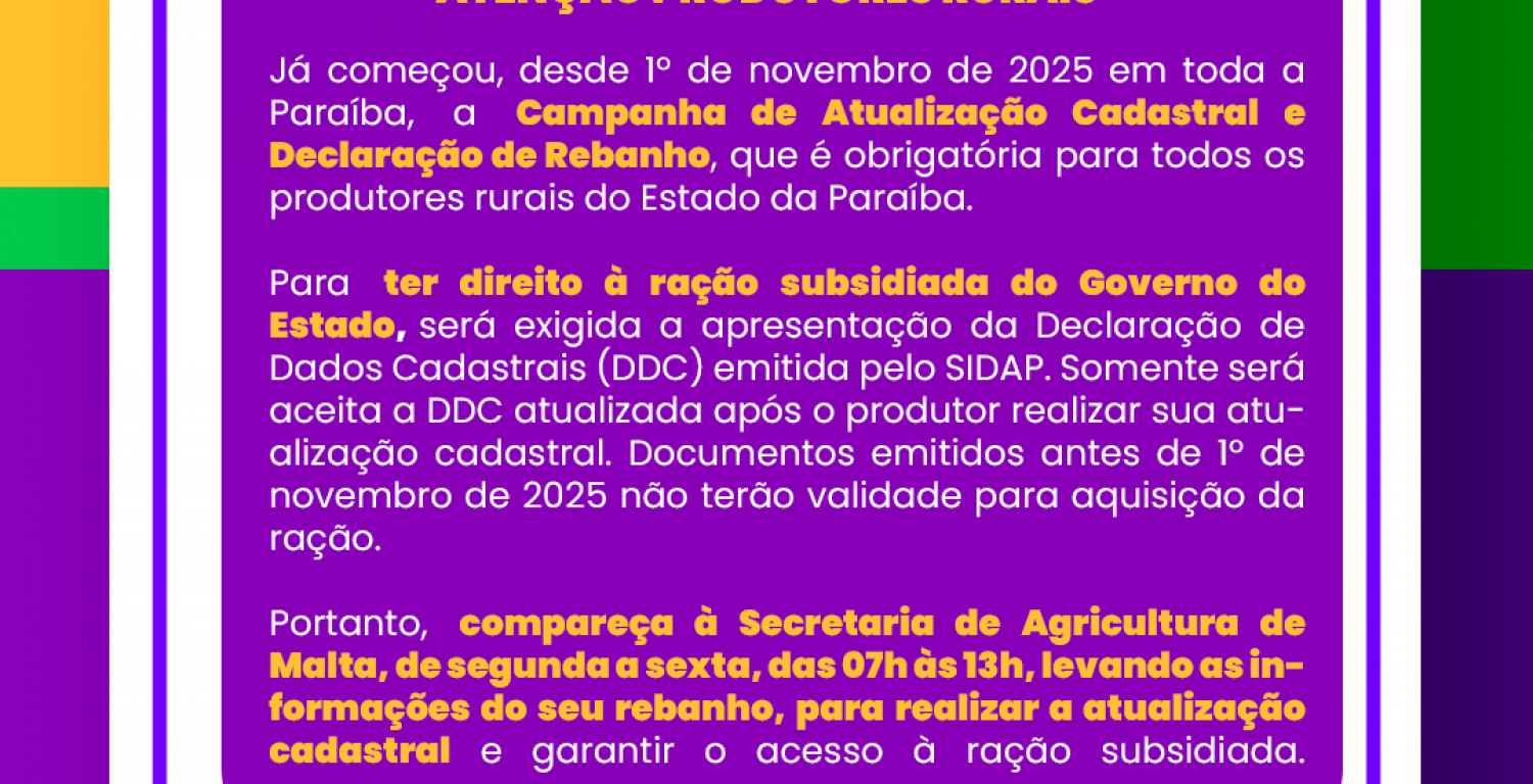 COMUNICADO - AGRICULTURA